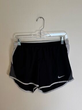 Nike dri fit Women's Black Running Shorts with white Trim | medium